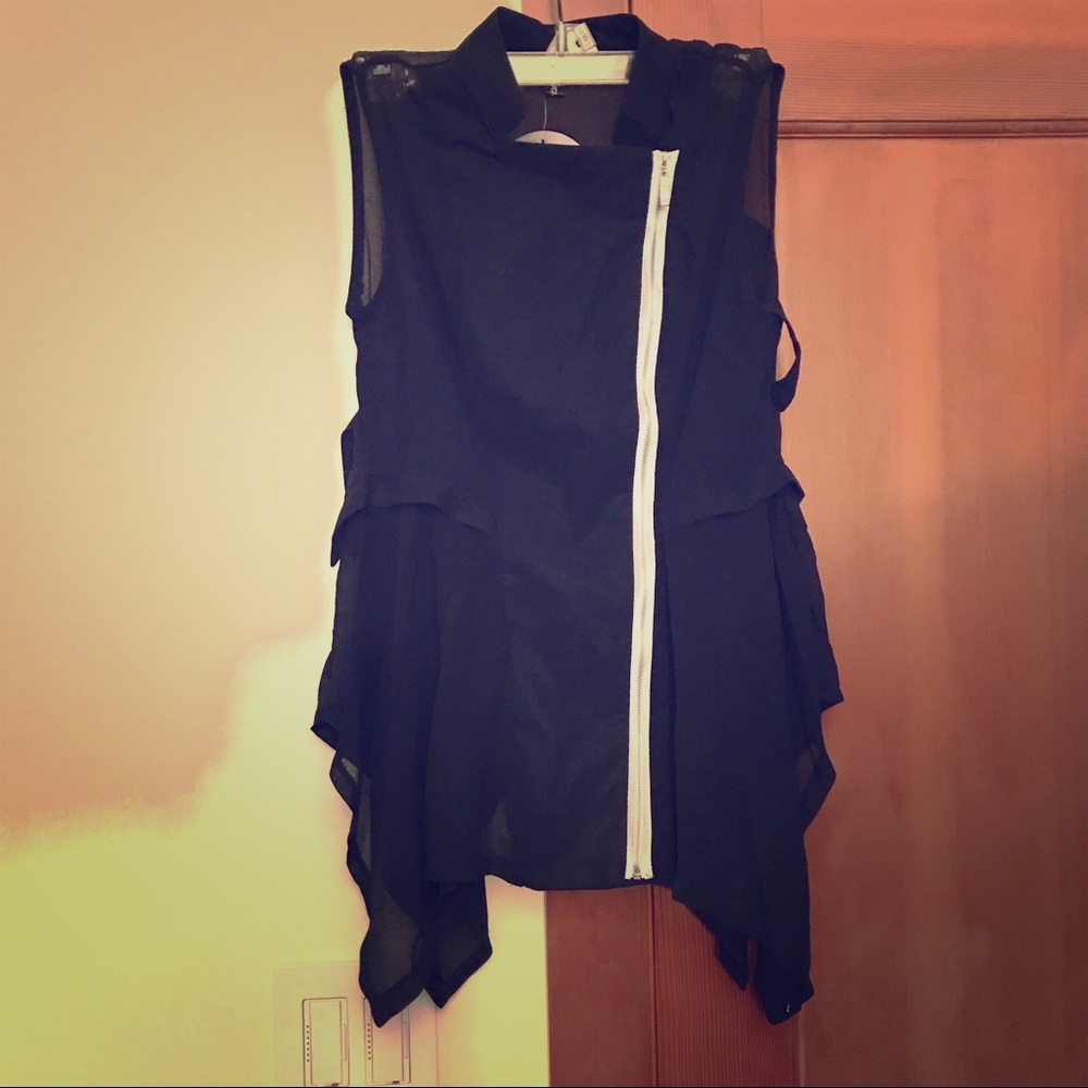 Pretty Black Ruffle Dressy Top